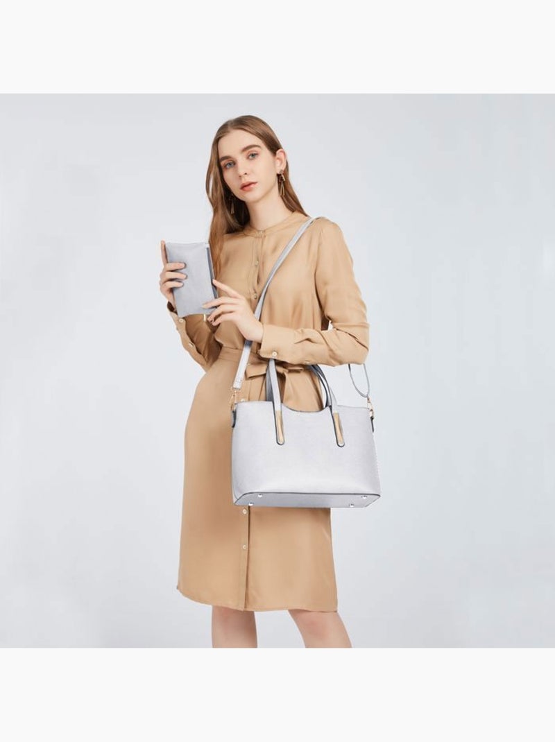 Sac fourre-tout avec pochette incluse 33x23x13 cm - miss lulu Blanc - Kiabi