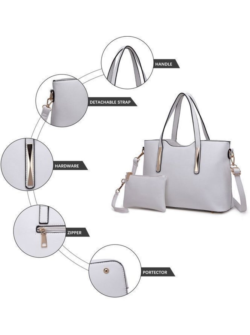 Sac fourre-tout avec pochette incluse 33x23x13 cm - miss lulu Blanc - Kiabi