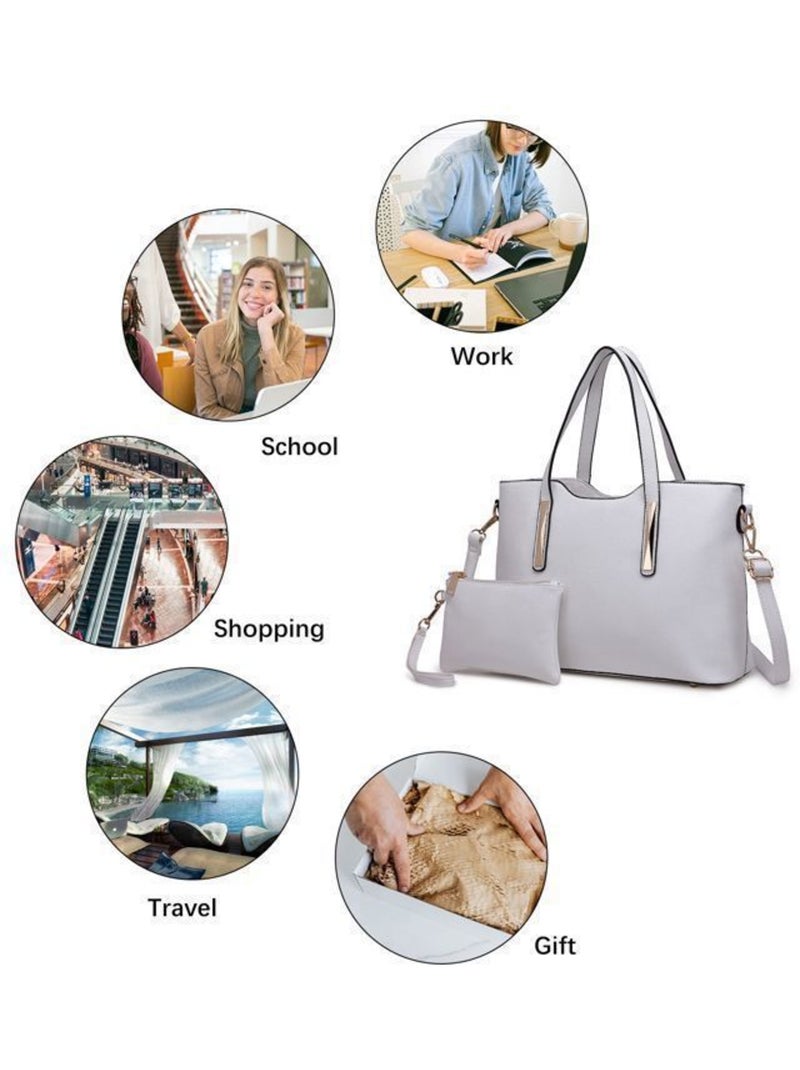 Sac fourre-tout avec pochette incluse 33x23x13 cm - miss lulu Blanc - Kiabi