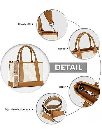 Sac fourre-tout monogramme sangle convertible 28x11x19 cm - miss lulu