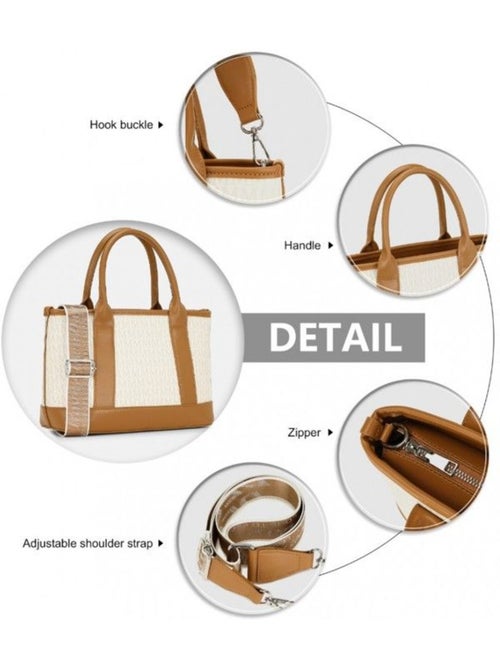 Sac fourre-tout monogramme sangle convertible 28x11x19 cm - miss lulu - Kiabi Sac fourre-tout monogramme sangle convertible 28x11x19 cm - miss lulu - Kiabi