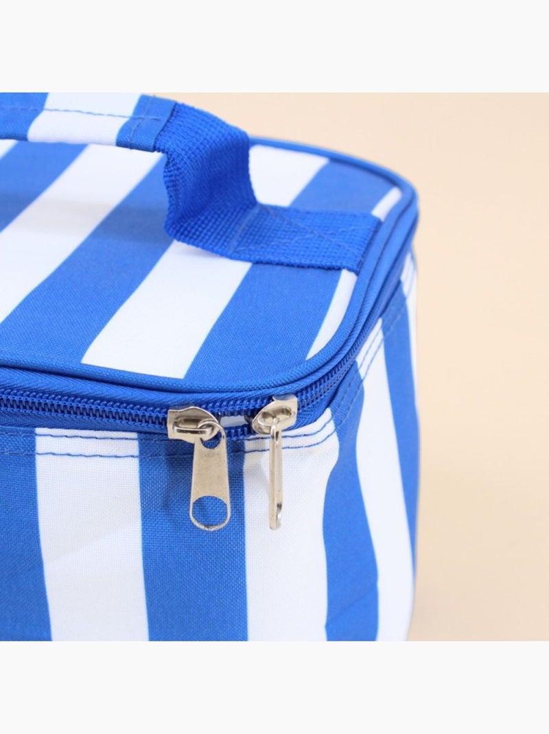 Sac glacière en tissu rayé bleu et blanc Bleu - Kiabi
