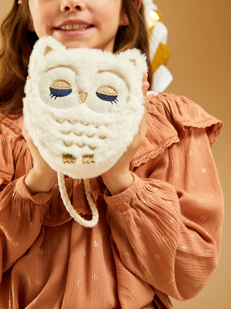 Sac 'hibou' en fourrure Beige - Kiabi