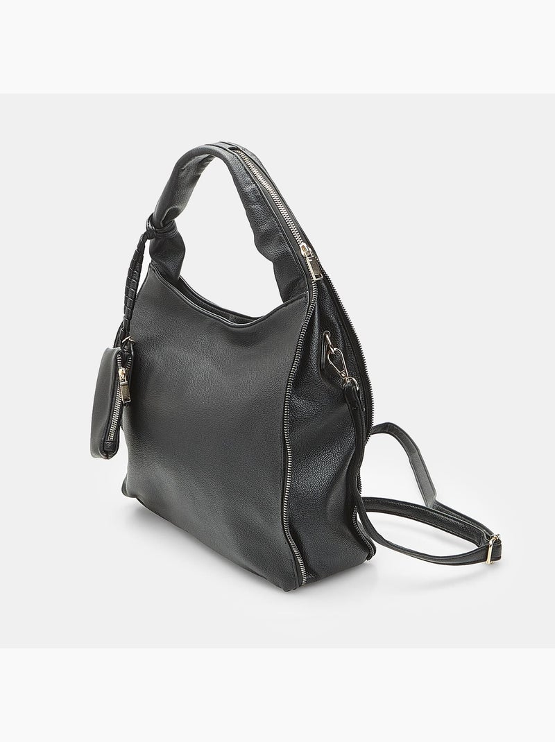 Sac hobo avec zip Bata Noir - Kiabi