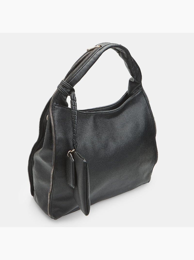 Sac hobo avec zip Bata Noir - Kiabi