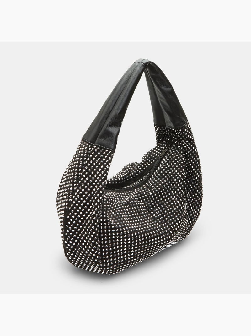 Sac Hobo Bata Red Label grand format avec pierres Noir - Kiabi