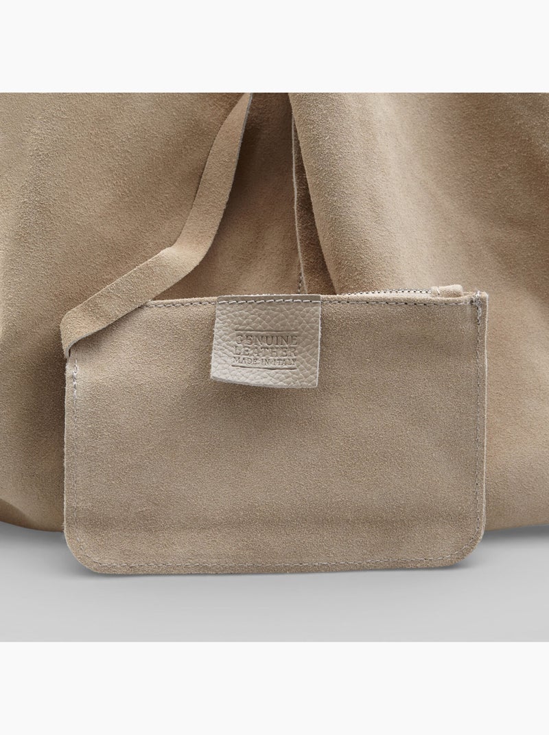 Sac hobo en daim Bata Beige - Kiabi
