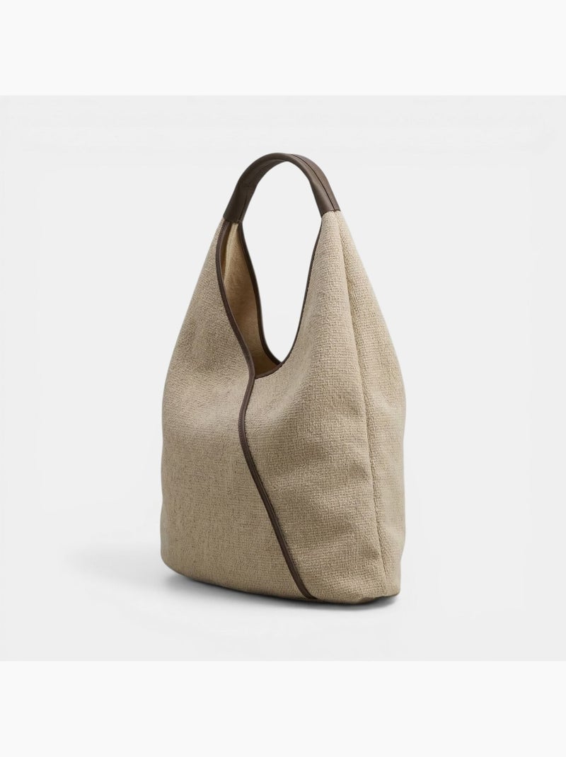Sac hobo en raphia Bata Blanc - Kiabi