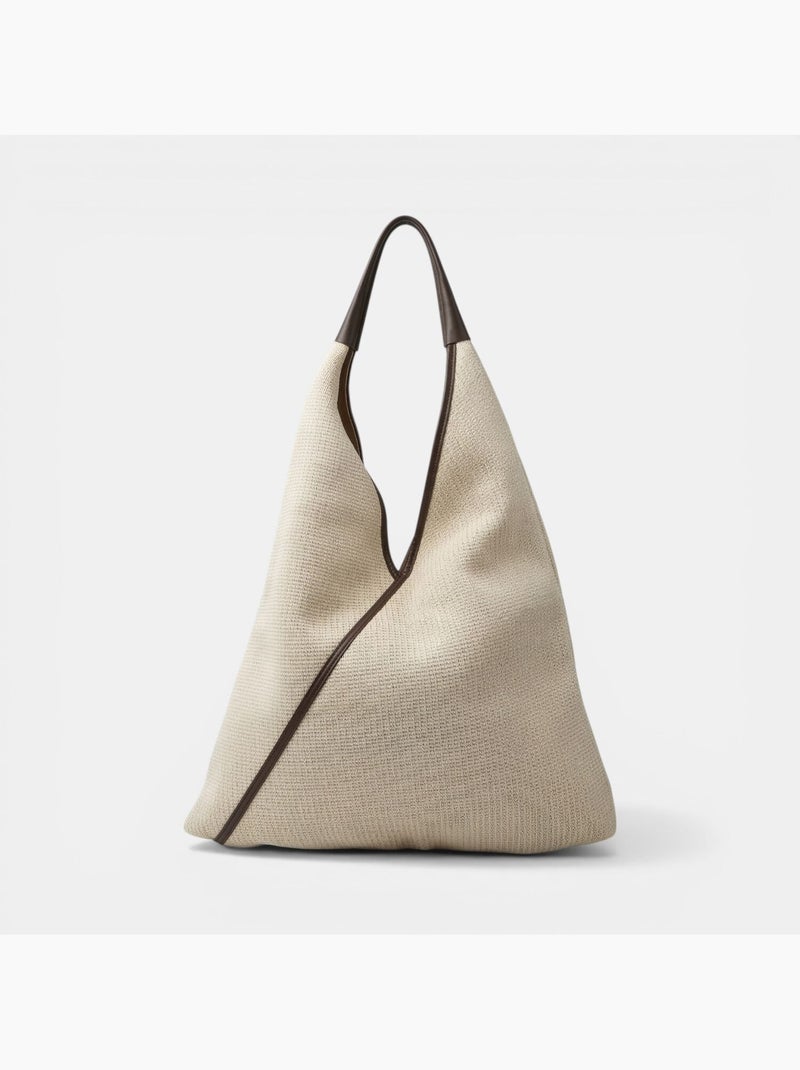 Sac hobo en raphia Bata Blanc - Kiabi