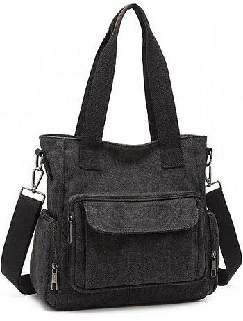 Sac hobo en toile canvas bandoulière et poignée 28x12x30 cm - kono