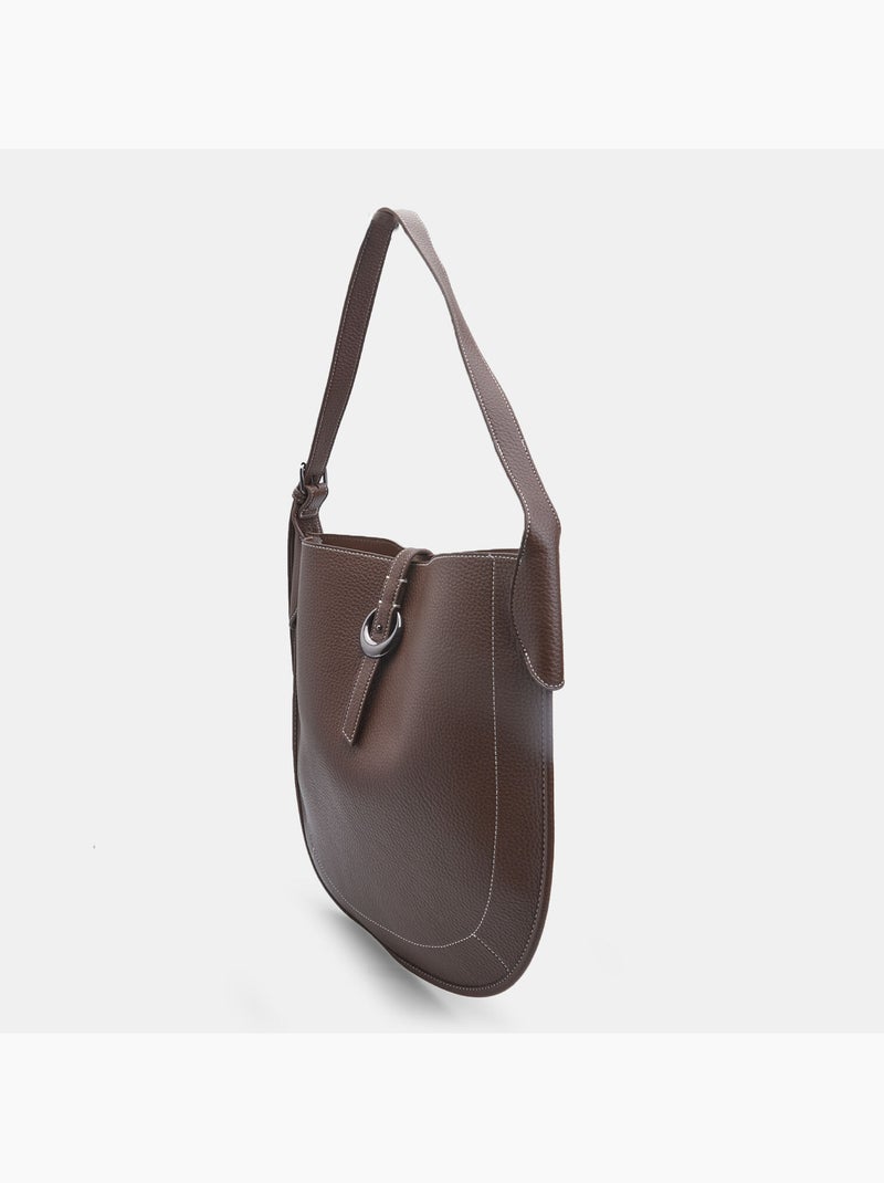 Sac hobo modèle avec boucle Bata Marron - Kiabi