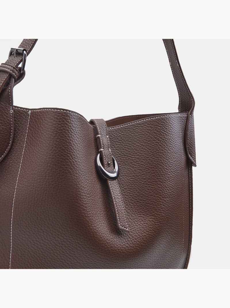 Sac hobo modèle avec boucle Bata Marron - Kiabi