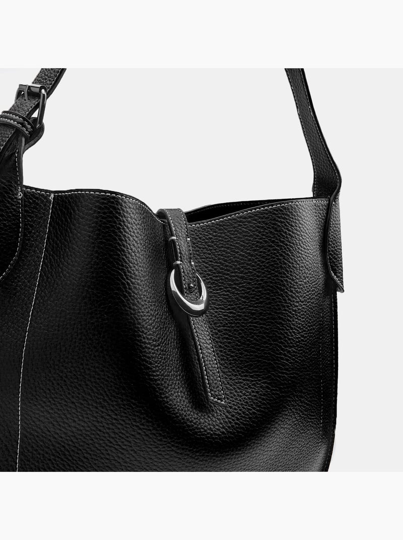 Sac hobo modèle avec boucle Bata Noir - Kiabi