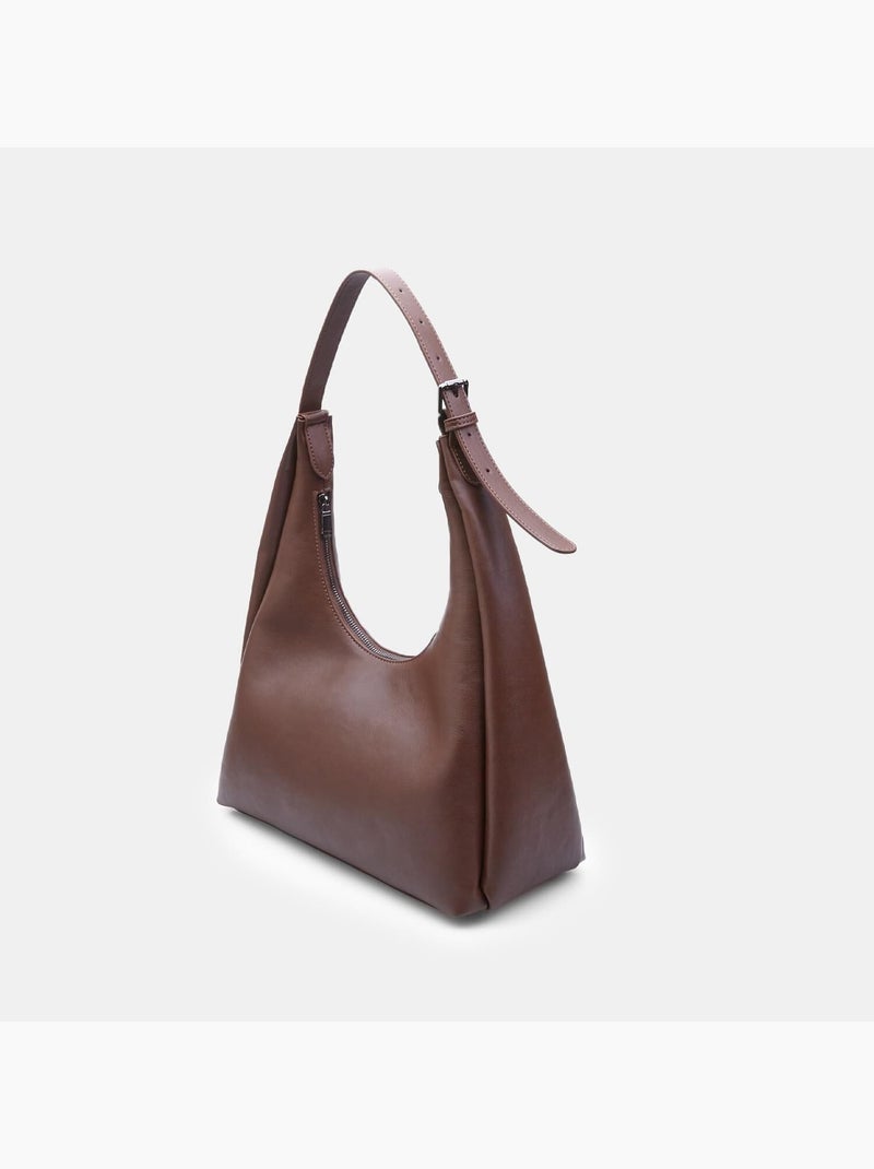 Sac hobo modèle BATA Marron - Kiabi