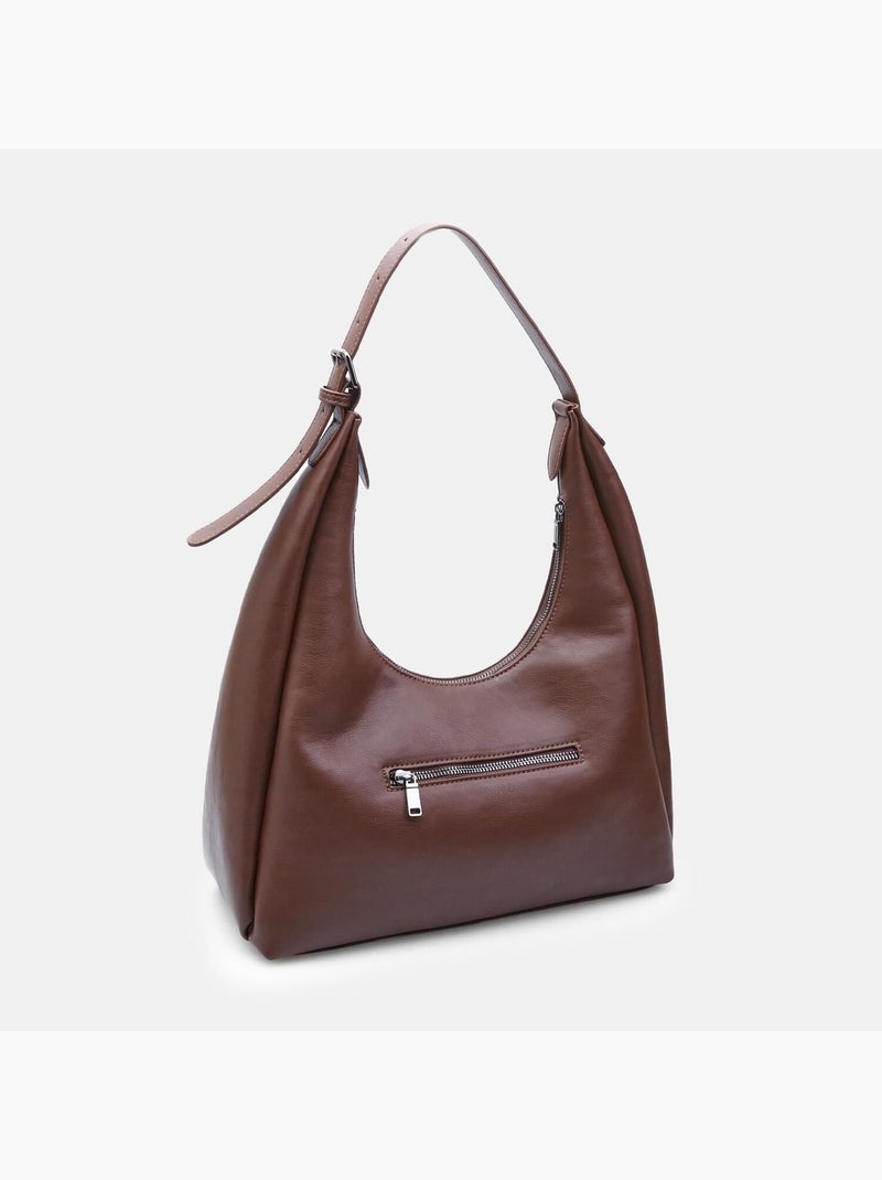 Sac hobo modèle BATA Marron - Kiabi