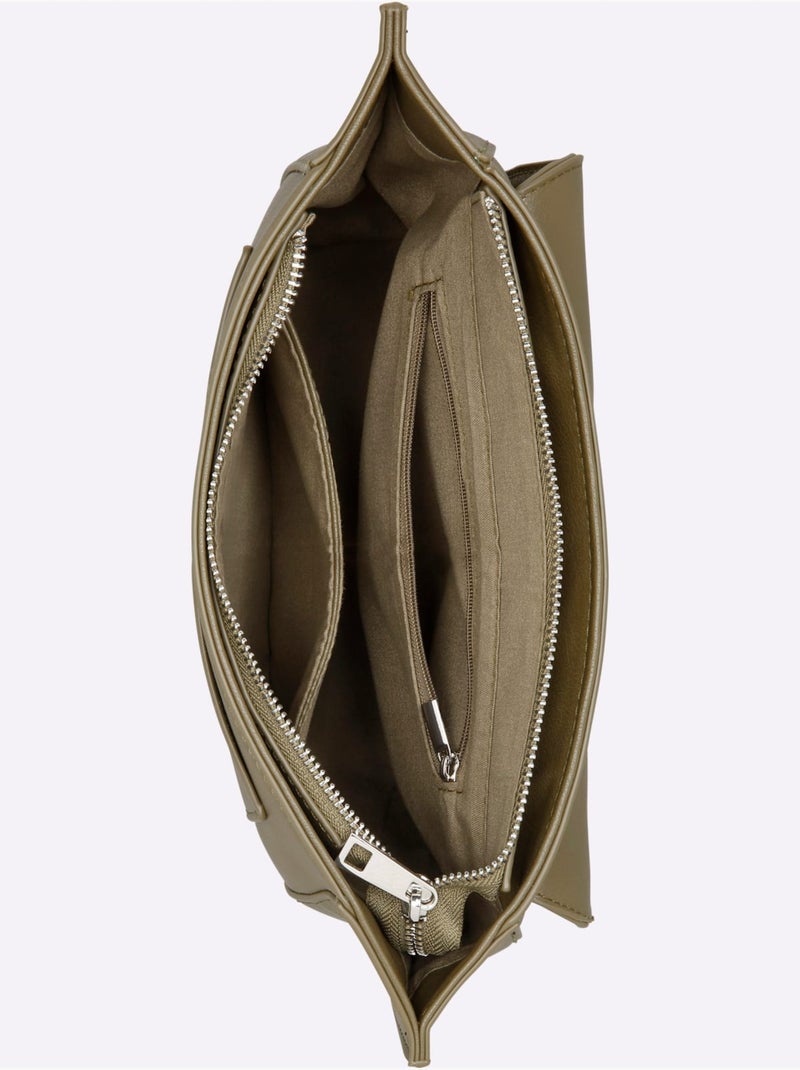 Sac Imitation Cuir Souple - Taille Standard - helline Kaki - Kiabi