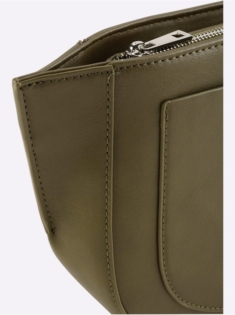 Sac Imitation Cuir Souple - Taille Standard - helline Kaki - Kiabi