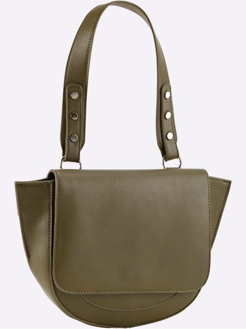 Sac Imitation Cuir Souple - Taille Standard - helline Kaki - Kiabi