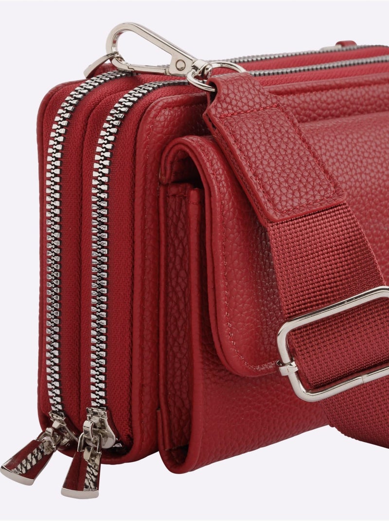 Sac Imitation Cuir Souple - Taille Standard - Helline Rouge - Kiabi