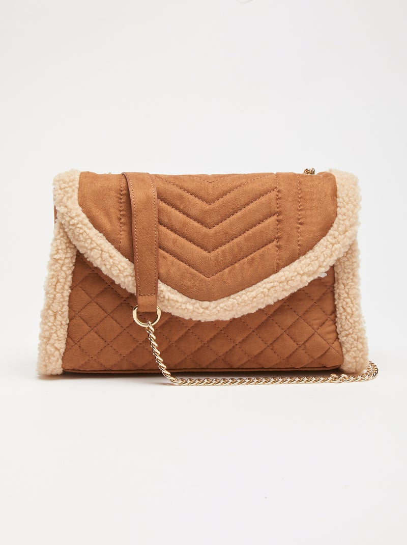 Sac matelassé finition moutonnée - Damart Marron chocolat - Kiabi