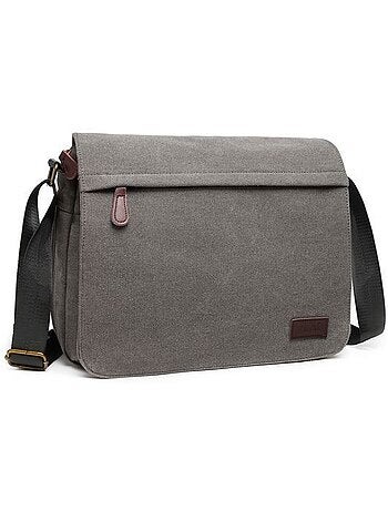 Sac messager vintage en toile canvas mixte 34x30 cm - kono