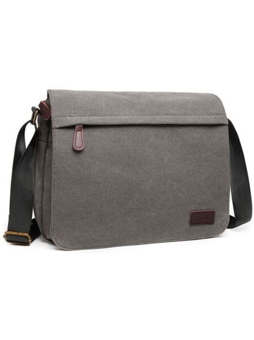 Sac messager vintage en toile canvas mixte 34x30 cm - kono - Kiabi Sac messager vintage en toile canvas mixte 34x30 cm - kono - Kiabi