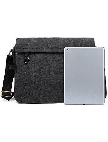 Sac messager vintage en toile canvas mixte 34x30 cm - kono