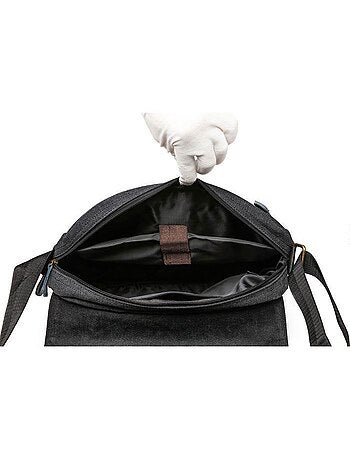 Sac messager vintage en toile canvas mixte 34x30 cm - kono
