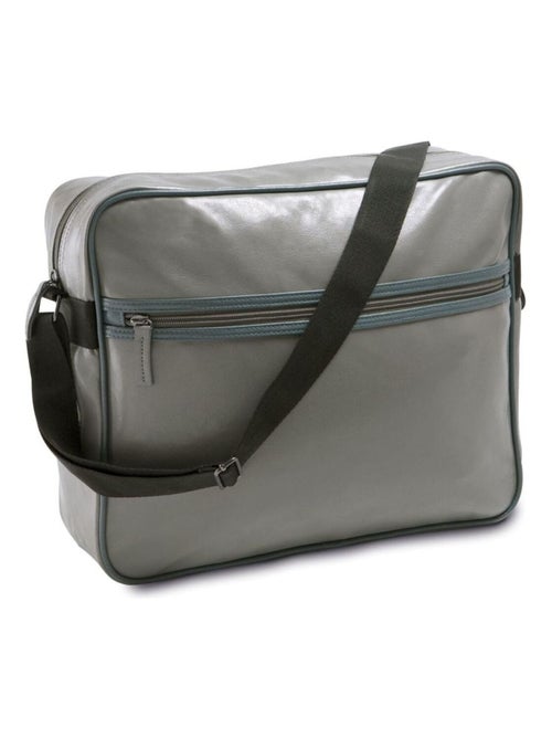 Sac Messenger en polyvinyle Gris - Kiabi