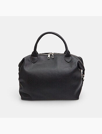 Sac modèle Bowling en cuir avec double poignée