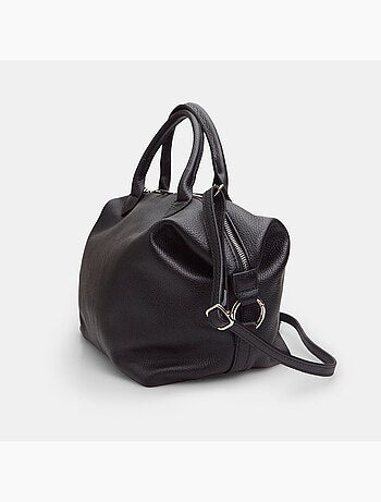 Sac modèle Bowling en cuir avec double poignée