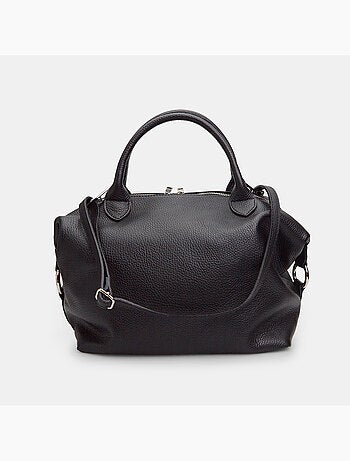 Sac modèle Bowling en cuir avec double poignée