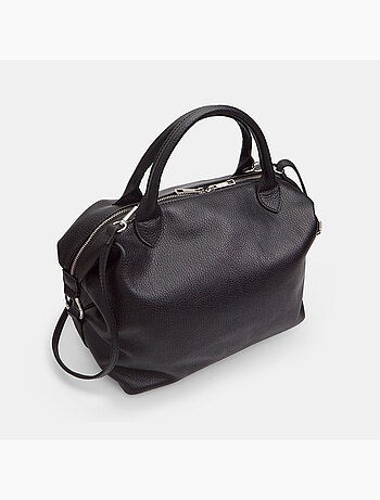 Sac modèle Bowling en cuir avec double poignée