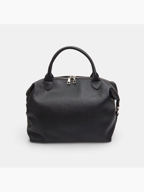Sac modèle Bowling en cuir avec double poignée - Kiabi