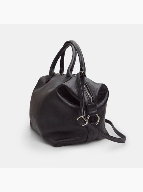 Sac modèle Bowling en cuir avec double poignée - Kiabi