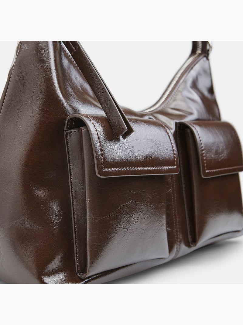 Sac modèle hobo avec poches avant Bata Marron - Kiabi