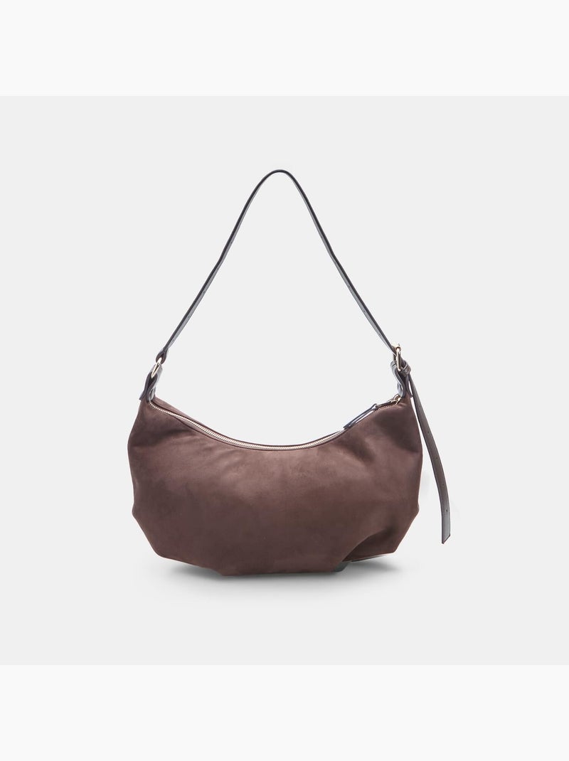 Sac modèle Hobo en microfibre BATA Marron - Kiabi