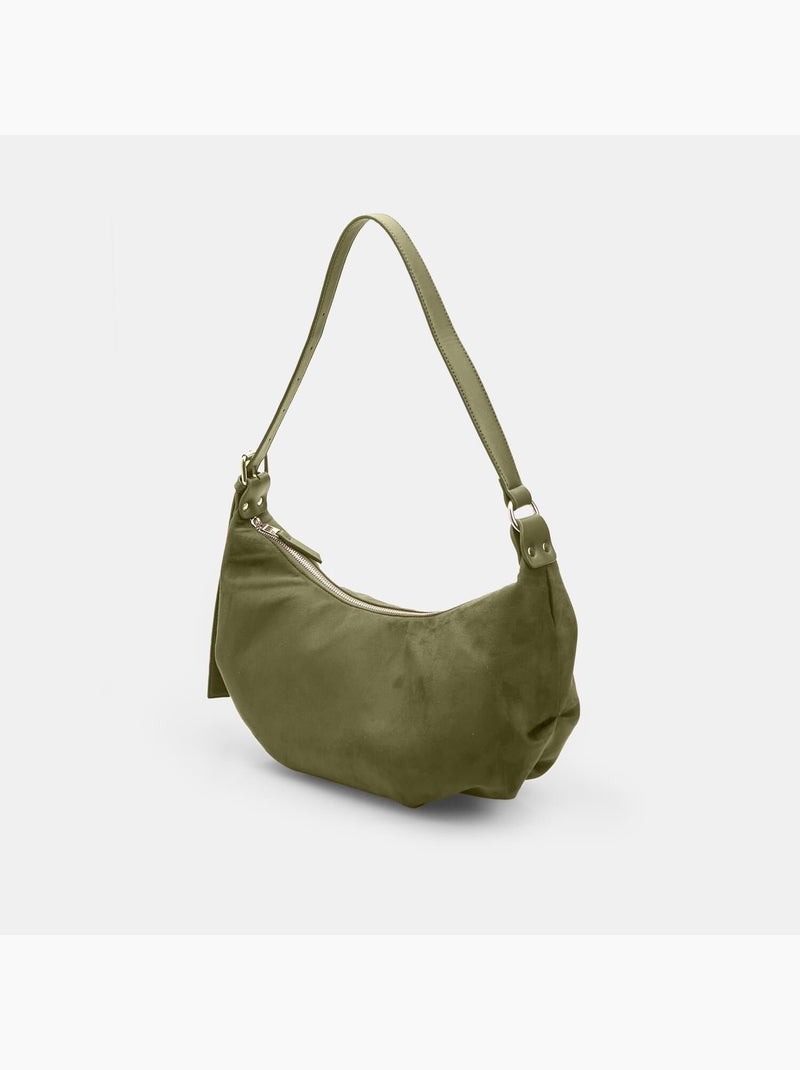 Sac modèle Hobo en microfibre BATA Vert - Kiabi