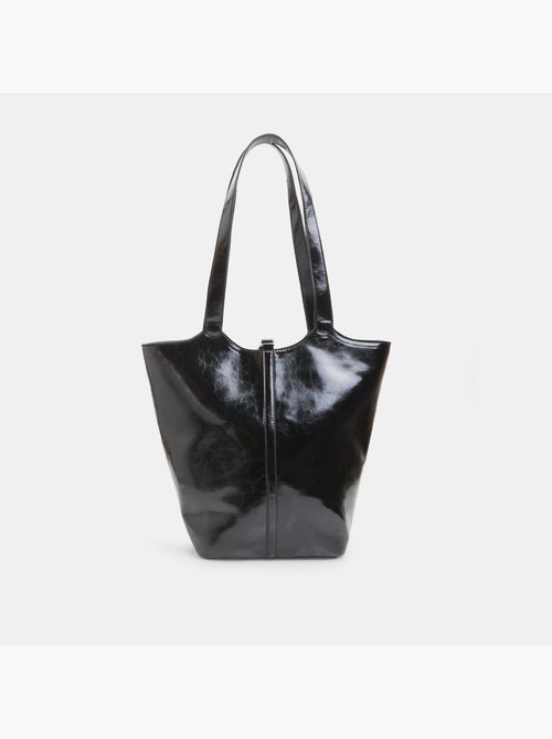 Sac modèle shopper effet cuir brillant - Kiabi