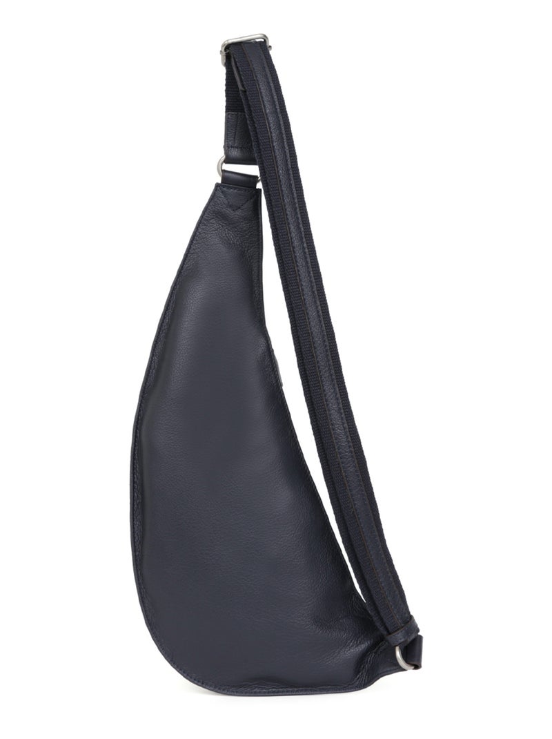 Sac monobretelle  Cuir CONFORT Bleu marine - Kiabi