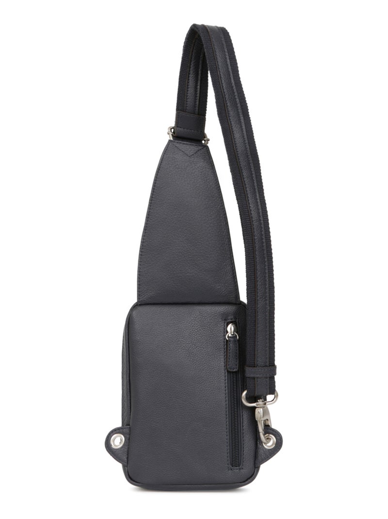 Sac monobretelle  cuir confort hexagona Bleu marine - Kiabi