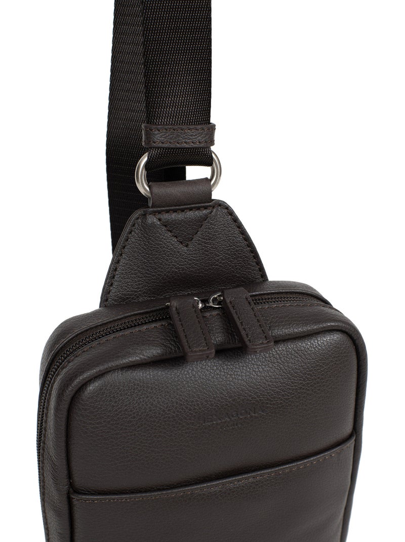 Sac monobretelle  Cuir CONFORT Marron foncé - Kiabi