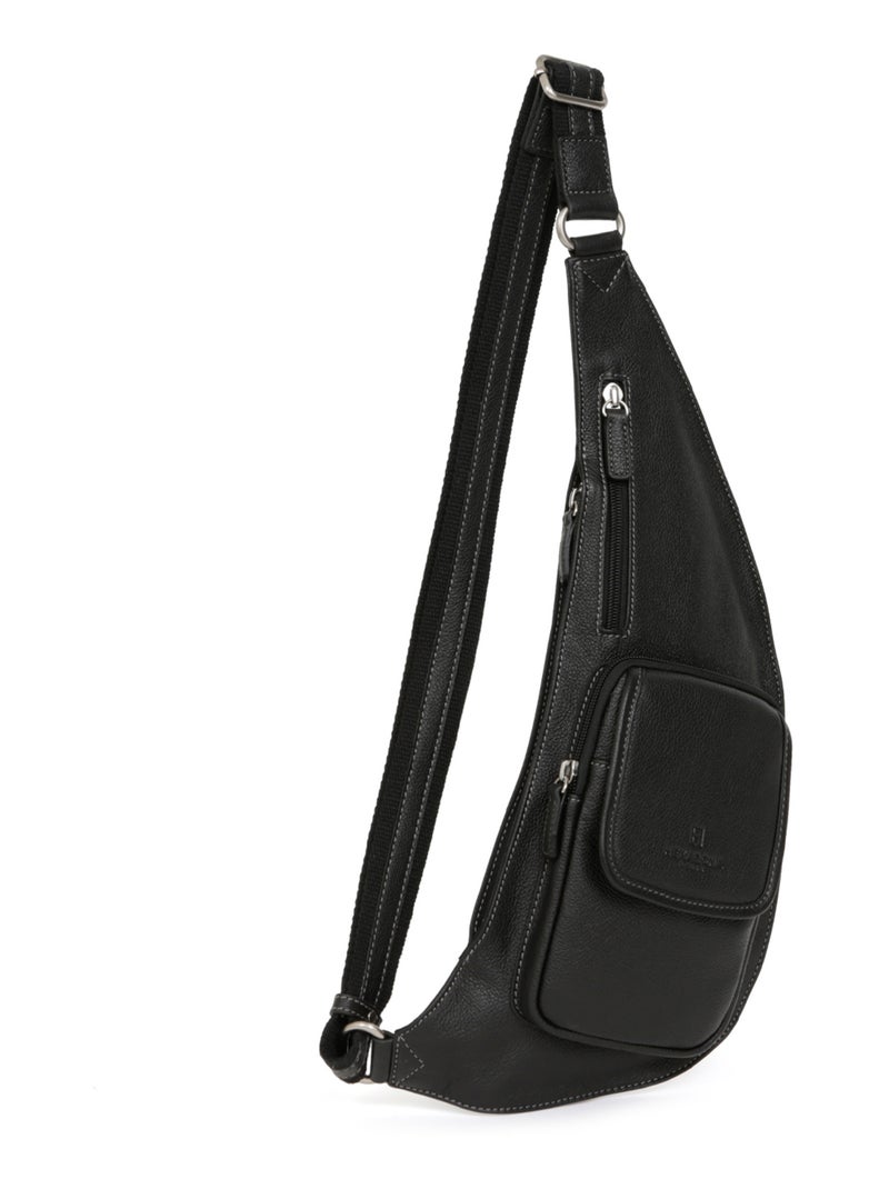 Sac monobretelle  Cuir CONFORT Noir - Kiabi