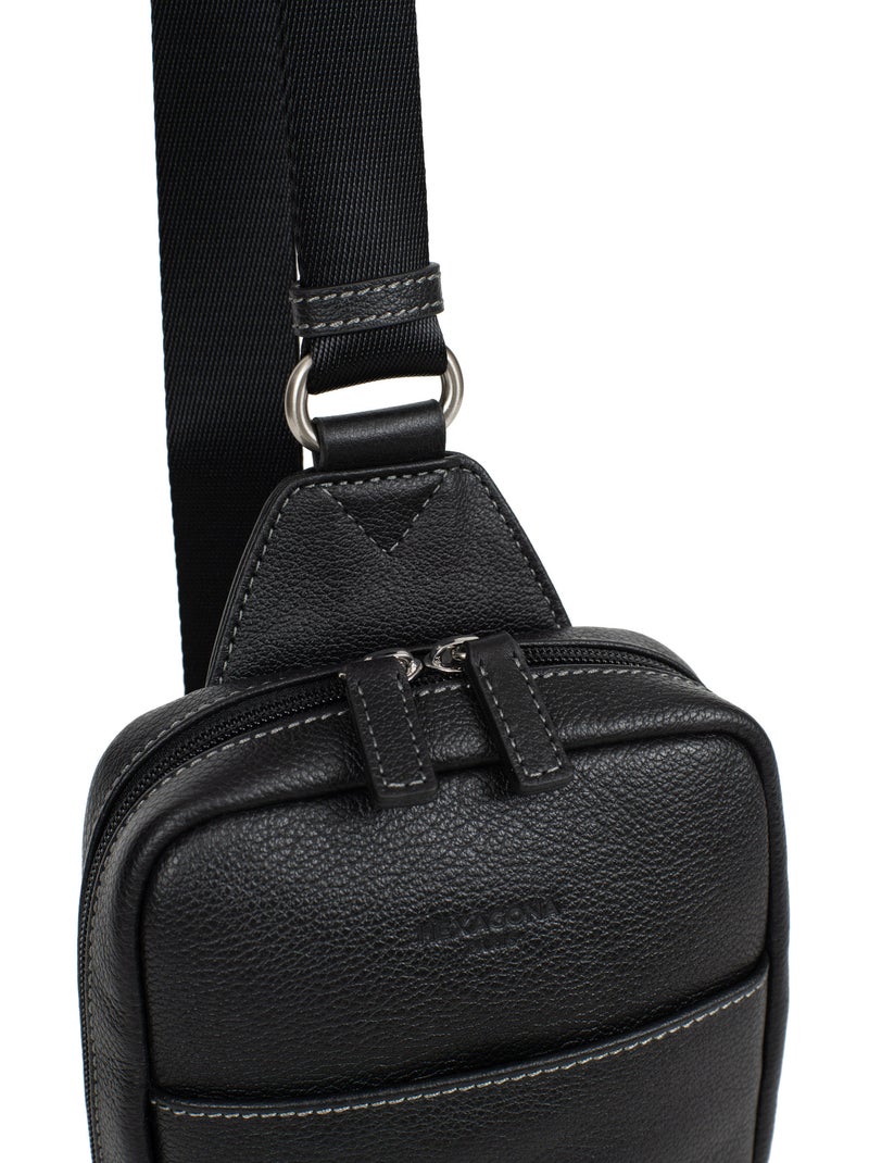 Sac monobretelle  Cuir CONFORT Noir - Kiabi