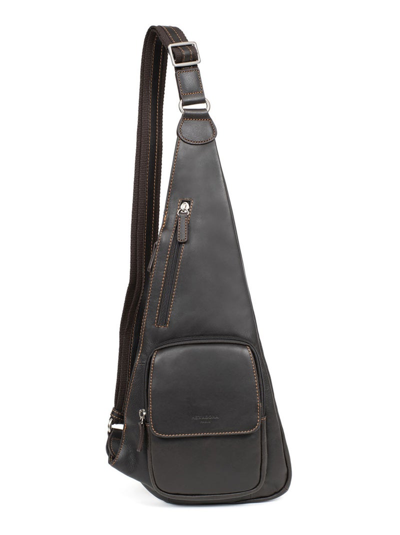 Sac monobretelle  Cuir FÉLIN Marron - Kiabi