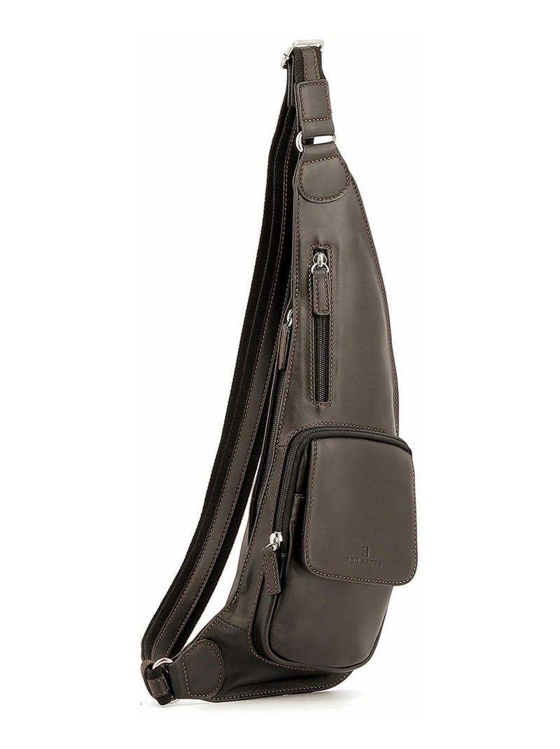 Sac monobretelle  Cuir FÉLIN Marron - Kiabi
