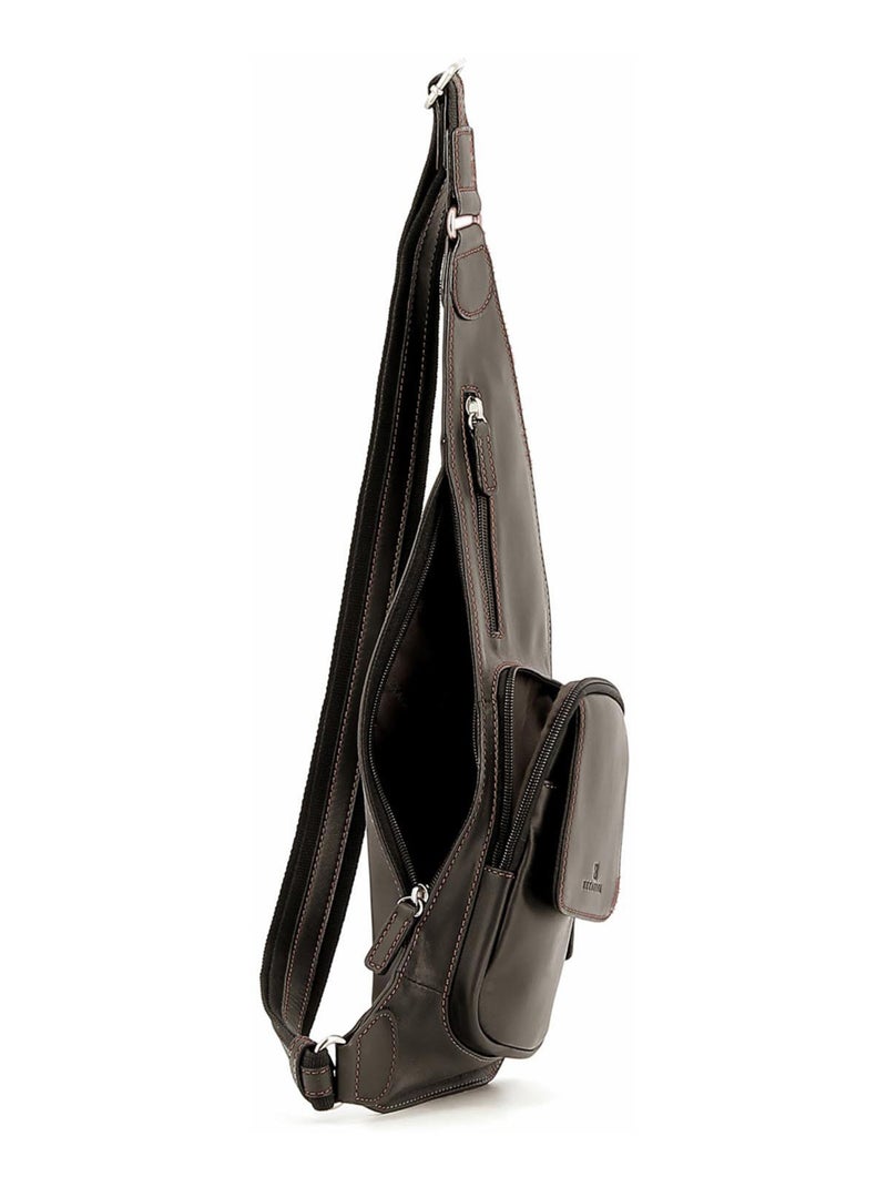 Sac monobretelle  Cuir FÉLIN Marron - Kiabi