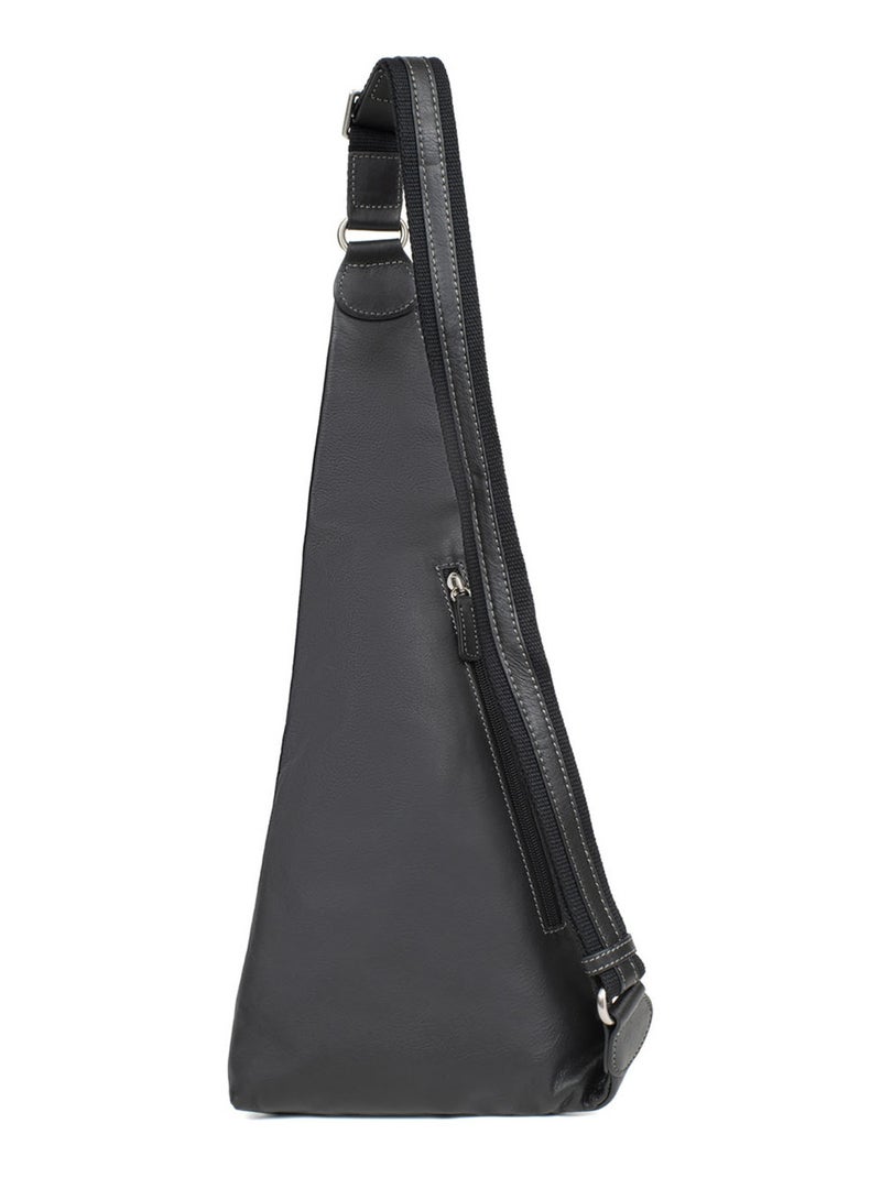 Sac monobretelle  Cuir FÉLIN Noir - Kiabi