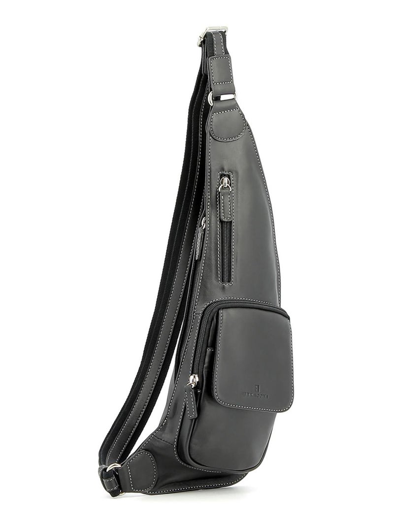 Sac monobretelle  Cuir FÉLIN Noir - Kiabi