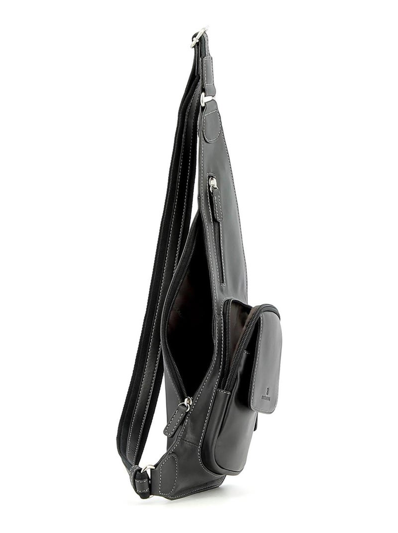 Sac monobretelle  Cuir FÉLIN Noir - Kiabi